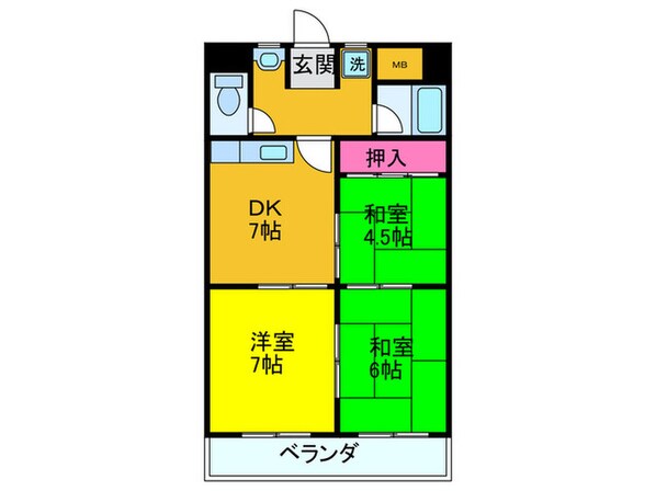 三番町マンションの物件間取画像